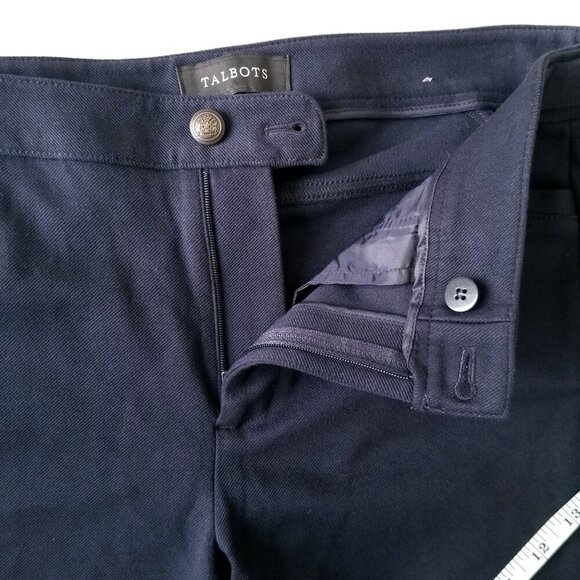 Talbots Womens 6 Lexington Pant Navy Blue Ponte Ankle Stretch Career Office - Picture 6 of 15